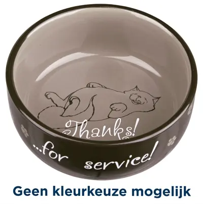 Trixie keramische voerbak kat Thanks for Service ø 15 cm 0,3 liter
