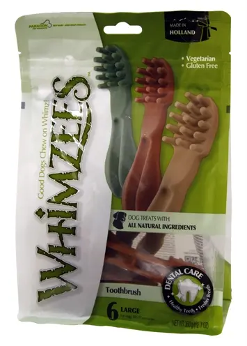Whimzees tandenborstel hondenkauwsnack Large 14,5 cm – 6 stuks