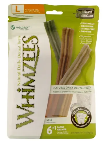 Whimzees Stix hondenkauwsnack Large 18 cm – vegetarisch, 6 + 2 stuks