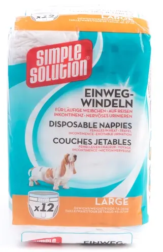 Simple Solution wegwerp hondenluier voor teefjes L 45-57 cm – 12 stuks