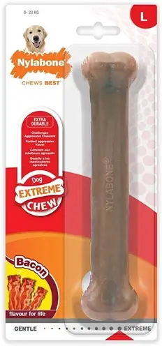 Nylabone Dura Chew kauwspeeltje baconsmaak – harde bijters tot 23 kg