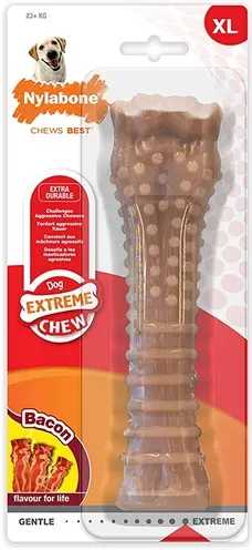 Nylabone Dura Chew kauwspeeltje baconsmaak – harde bijters vanaf 23 kg