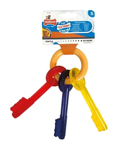 Nylabone Puppy Chew bijtsleutels baconsmaak – pups tot 11 kg