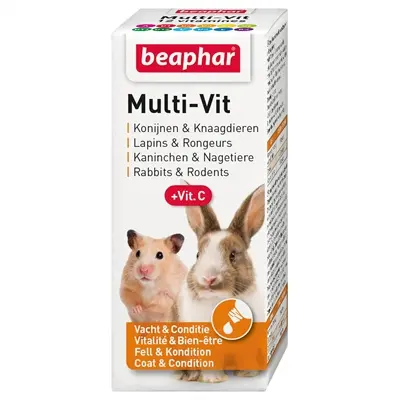 Beaphar Multi-Vit voor konijnen en knaagdieren 20 ml – 11 vitaminen