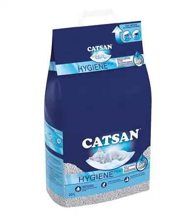 Catsan Hygiëne Plus kattenbakvulling kwartszand en kalk 20 liter