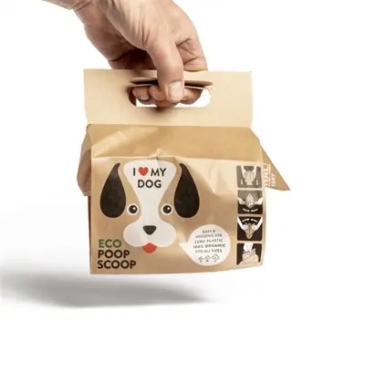 I Love My Dog hondenpoepzakjes van gerecycled papier – 10 stuks - Afbeelding 5
