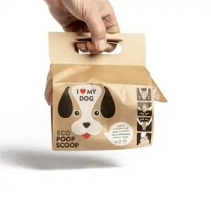 I Love My Dog hondenpoepzakjes van gerecycled papier – 10 stuks - Afbeelding 4
