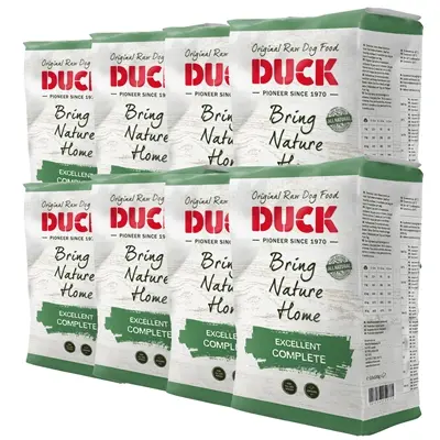 Duck Uitmuntend Compleet hondenvoer 8 x 1 kg – vers vlees