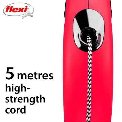 Flexi rollijn Classic Cord rood M 5 m – tot 20 kg - Afbeelding 4