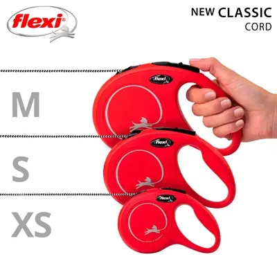Flexi rollijn Classic Cord rood M 5 m – tot 20 kg - Afbeelding 6