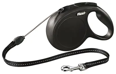 Flexi rollijn Classic Cord zwart M 8 m – tot 20 kg