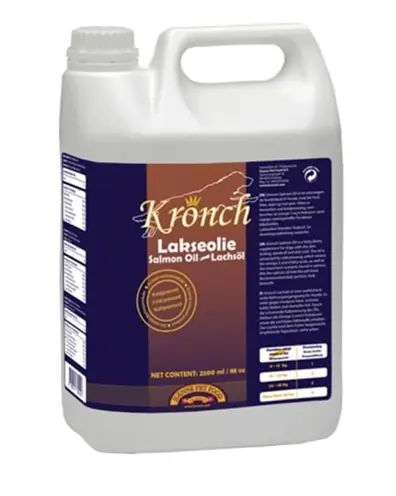 Kronch zalmolie hond 2500 ml – koudgeperst, 100% Noorse zalm