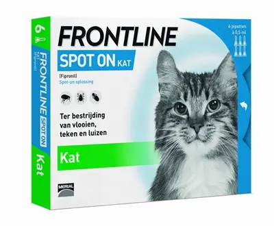 Frontline kat spot-on 6 x 0,5 ml – tegen vlooien, teken en luizen