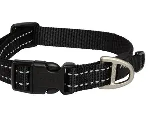 Rogz for Dogs Snake halsband zwart 16 mm – nekomvang 26-40 cm - Afbeelding 1