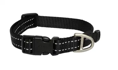 Rogz for Dogs Snake halsband zwart 16 mm – nekomvang 26-40 cm