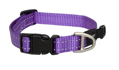 Rogz for Dogs Snake halsband paars 16 mm – nekomvang 26-40 cm