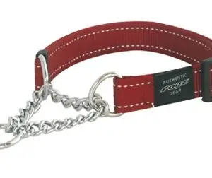 Rogz for Dogs Lumberjack halfslip halsband rood 25 mm – XL, 45-70 cm - Afbeelding 1