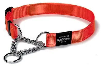 Rogz for Dogs Lumberjack halfslip halsband oranje 25 mm, 50-70 cm