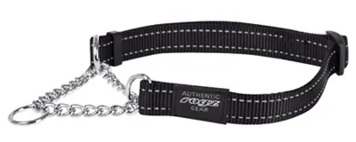 Rogz halsband halfslip Fanbelt zwart L – 20 mm, 37-56 cm