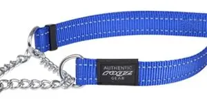 Rogz for Dogs Fanbelt halfslip halsband blauw 20 mm – maat L, 37-56 cm - Afbeelding 1