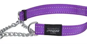 Rogz for Dogs Fanbelt halfslip halsband paars 20 mm – L, 37-56 cm - Afbeelding 1