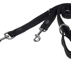 Rogz for Dogs Lumberjack looplijn zwart 25 mm – multipurpose, reflecterend - Afbeelding 1