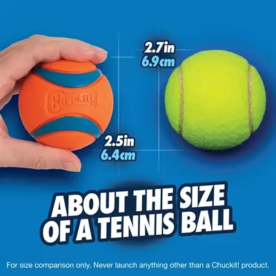 Chuckit Ultra Ball hondenbal M 6,4 cm – set van 2, drijvend - Afbeelding 5