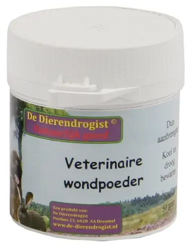 Dierendrogist veterinaire wondpoeder 50 g – op basis van klei