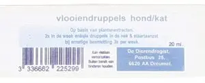 Dierendrogist vlooiendruppels hond en kat 20 ml – op plantenbasis - Afbeelding 1