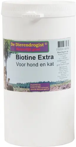 Dierendrogist biotine extra poeder 900 g – met kruiden voor hond en kat