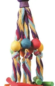 Happy Pet papegaaienspeelgoed Octopus 30 x 11 x 11 cm – hout en touw - Afbeelding 1