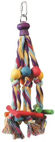 Happy Pet papegaaienspeelgoed Octopus 30 x 11 x 11 cm – hout en touw