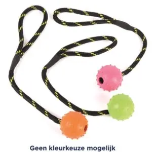 Happy Pet Tug O War rubber bal aan touw 31,5 x 5,5 cm - Afbeelding 1