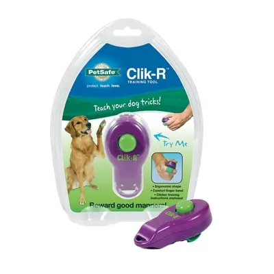 Clik-R clicker voor hondentraining paars/groen