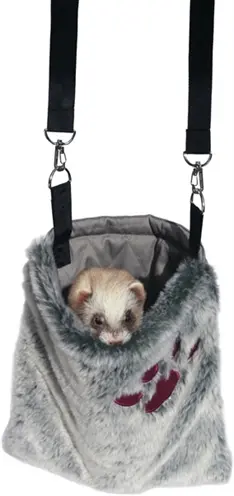 Rosewood draagzak voor fret of knaagdier pluche grijs 26 x 29 cm