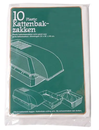 Kattenbakzakken transparant 51 x 20 x 46 cm – 10 stuks
