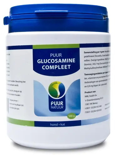 Puur Natuur Glucosamine Extra Compleet 500 g – poeder voor hond en kat