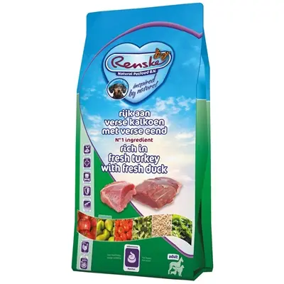 Renske hondenvoer Adult kalkoen en eend 2 kg
