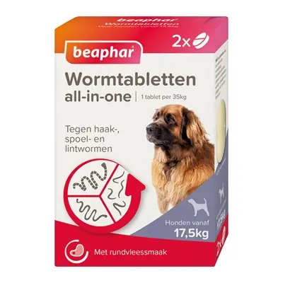 Beaphar wormtablet All-in-One hond 17,5-70 kg – 2 tabletten