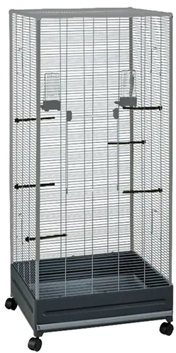Voltrega volière 420 donkergrijs 65 x 54 x 150 cm – op wieltjes