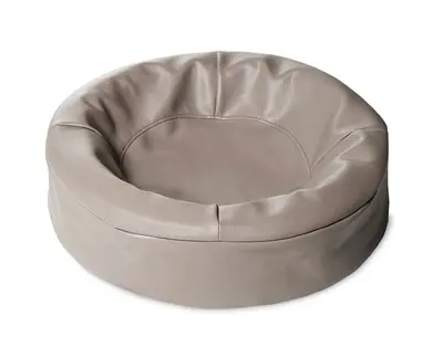 Bia Bed hondenmand rond kunstleer taupe 50 x 50 x 12 cm