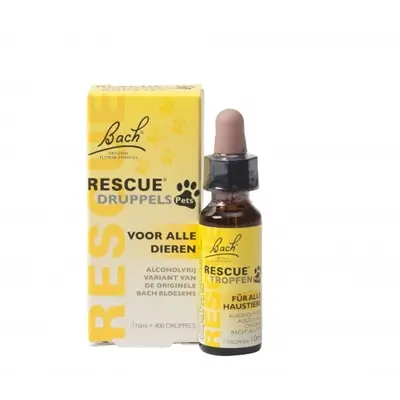 Bach Rescue Remedy Pets druppels 10 ml – alcoholvrij, voor huisdieren