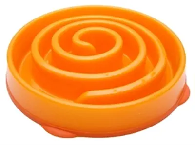 Slo-bowl feeder Mini Oranje 22 x 22 x 5 cm – anti-schrokbak