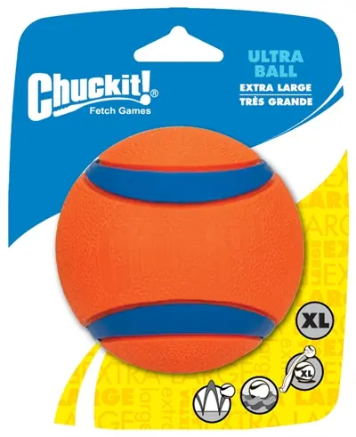 Chuckit Ultra Ball hondenbal XL 9 cm – oranje/blauw, drijvend