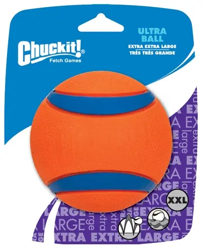 Chuckit Ultra Ball hondenbal XXL 10 cm – oranje/blauw, drijvend