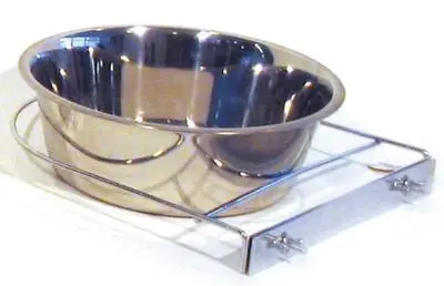 RVS hondenbak met schroefhouder 21 cm – voor in de kennel