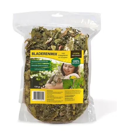 Utopia bladerenmix 150 g – ruwvoer voor konijnen en knaagdieren