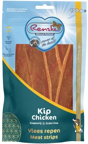 Renske Gezonde Beloning vleesstrip kip 100 g – graanvrij - Afbeelding 2