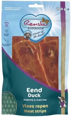 Renske gezonde beloning vleesstrip eend 100 g – graanvrij