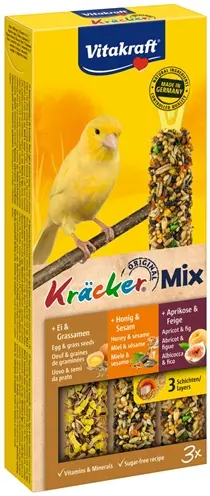 Vitakraft kanarie kracker honing, fruit en ei 3 in 1 – 3 stuks